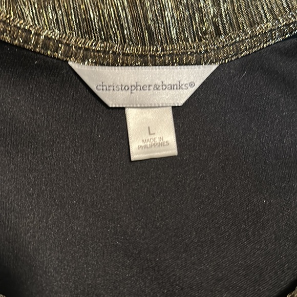 🎀 Christopher & Banks Metallic Layered Blouse - Picture 4 of 5